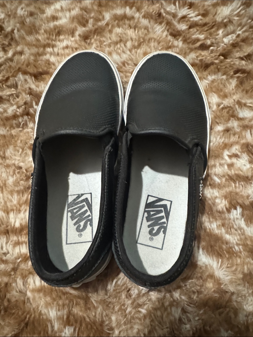 Vans Black Perforated leather Slip-On shoes - Picture 3 of 7